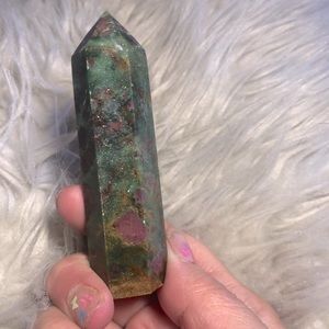 Crystal Tower Ziosite With Ruby Inclusions